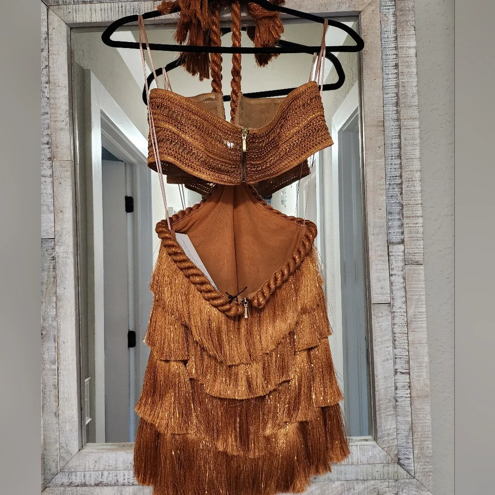 PatBO Pampas Metallic Fringe Minidress - Picture 11 of 17